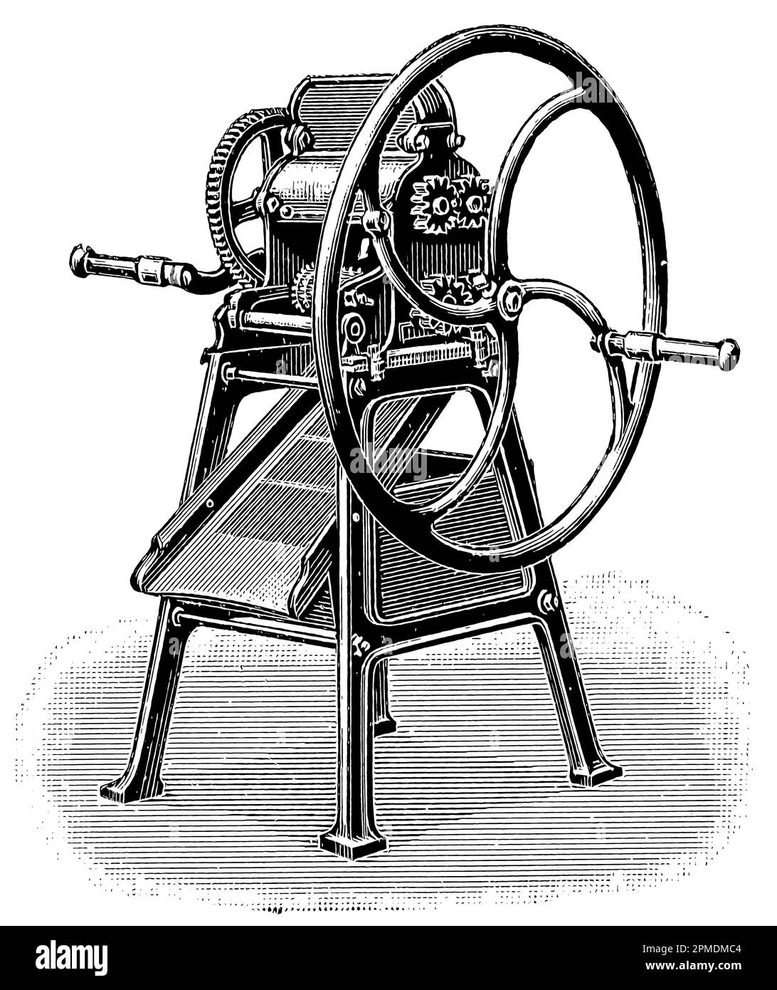 Il frantoio della torta dell'olio. Pubblicazione del libro 'Meyers Konversations-Lexikon', Volume 2, Lipsia, Germania, 1910 Foto Stock
