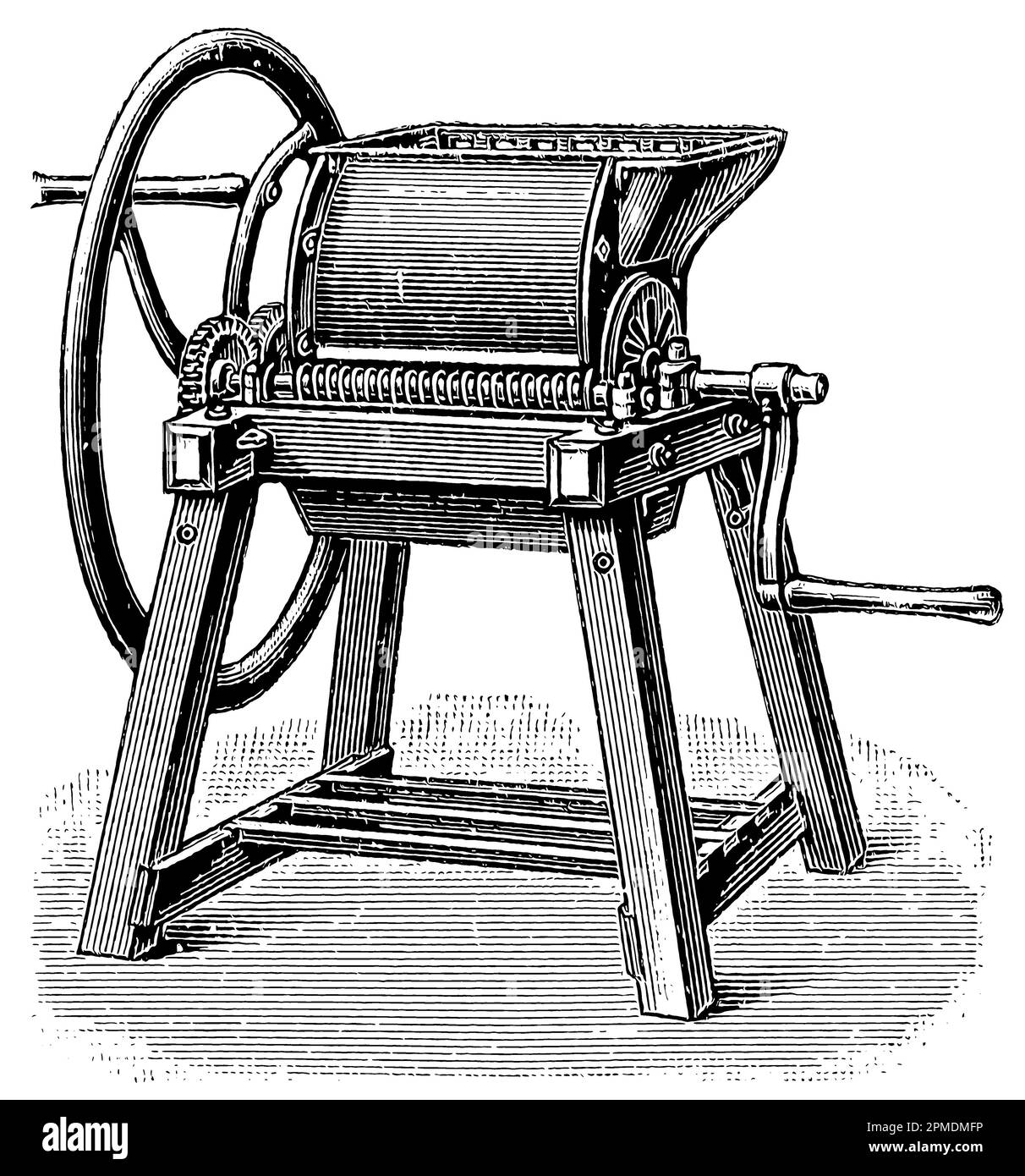 La macchina per purea di barbabietole. Pubblicazione del libro 'Meyers Konversations-Lexikon', Volume 2, Lipsia, Germania, 1910 Foto Stock