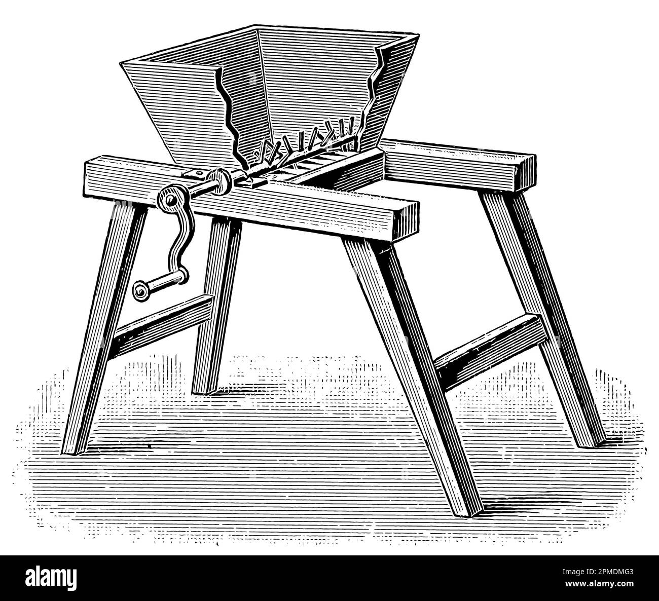 Lo schiacciapatate. Pubblicazione del libro 'Meyers Konversations-Lexikon', Volume 2, Lipsia, Germania, 1910 Foto Stock