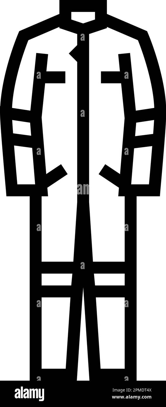 illustrazione vettoriale dell'icona della linea di lavoro dell'attrezzo di abbigliamento protettivo Illustrazione Vettoriale