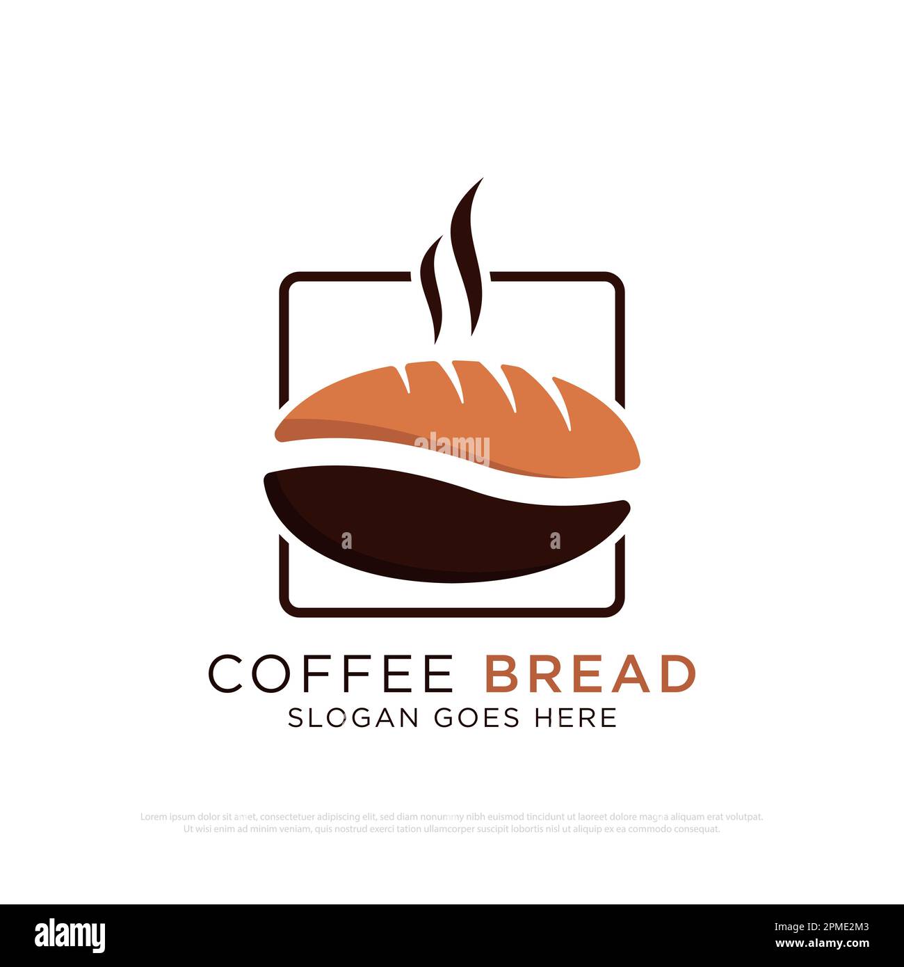 Coffee and Bread Cafe logo vettore di design, meglio per cibo e bevande caffè o ristorante logo modello icona Illustrazione Vettoriale