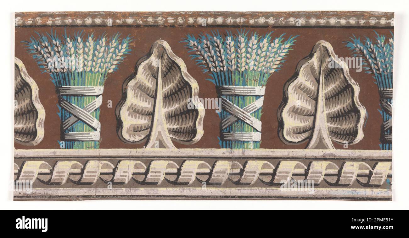 Confine (Francia); stampato a blocchi su carta fatta a mano; 38 x 19 cm (14 15/16 x 7 1/2 pollici) Foto Stock