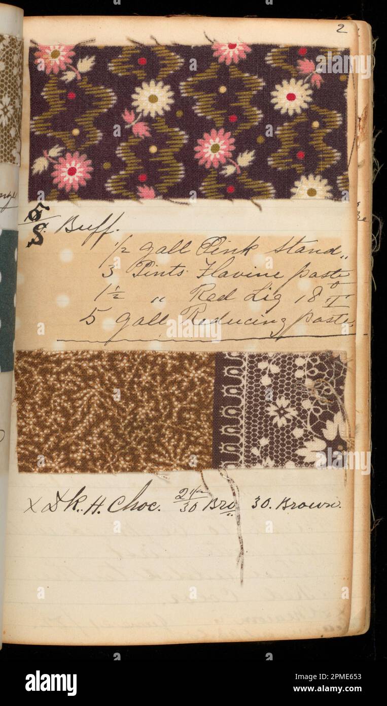 Esempio di libro della stampante (USA); prodotto da Old Pacific Print Works; pelle, carta, cotone e lana; totale: 17,4 x 11 x 3,9 cm (6 7/8 x 4 5/16 x 1 9/16 pollici) Foto Stock