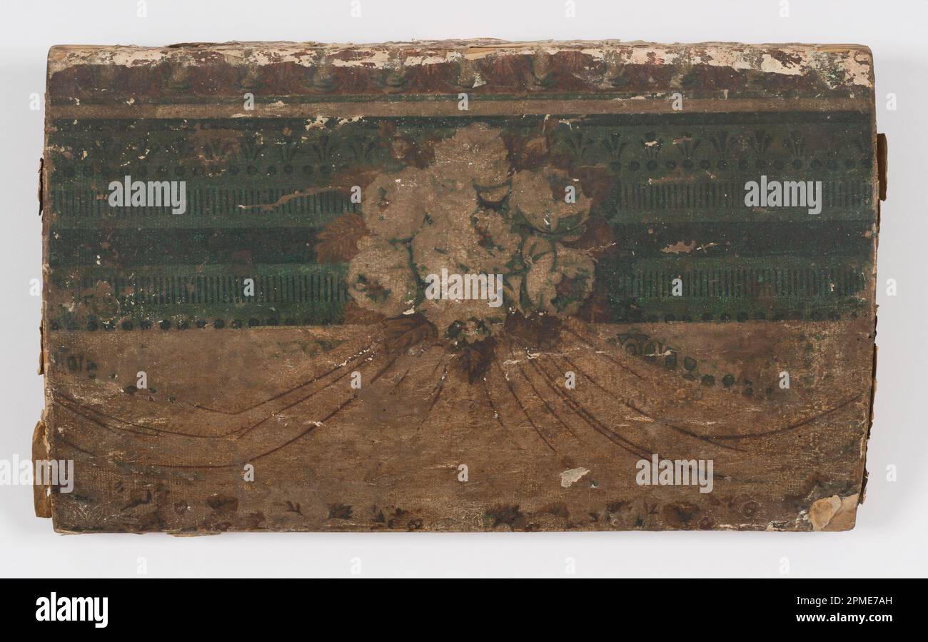 Coperchio della scatola (USA); carta stampata in blocco, legno; 34,5 x 21 x 5,5 cm (13 9/16 x 8 1/4 x 2 3/16 pollici) Foto Stock