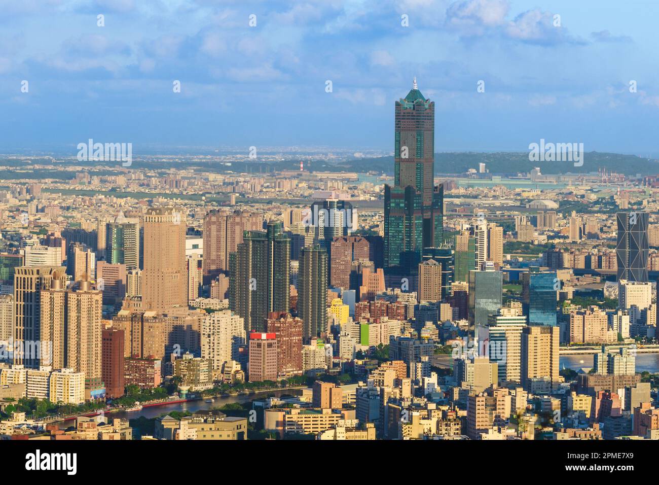 Scenario della città di Kaohsiung e del porto di Taiwan Foto Stock