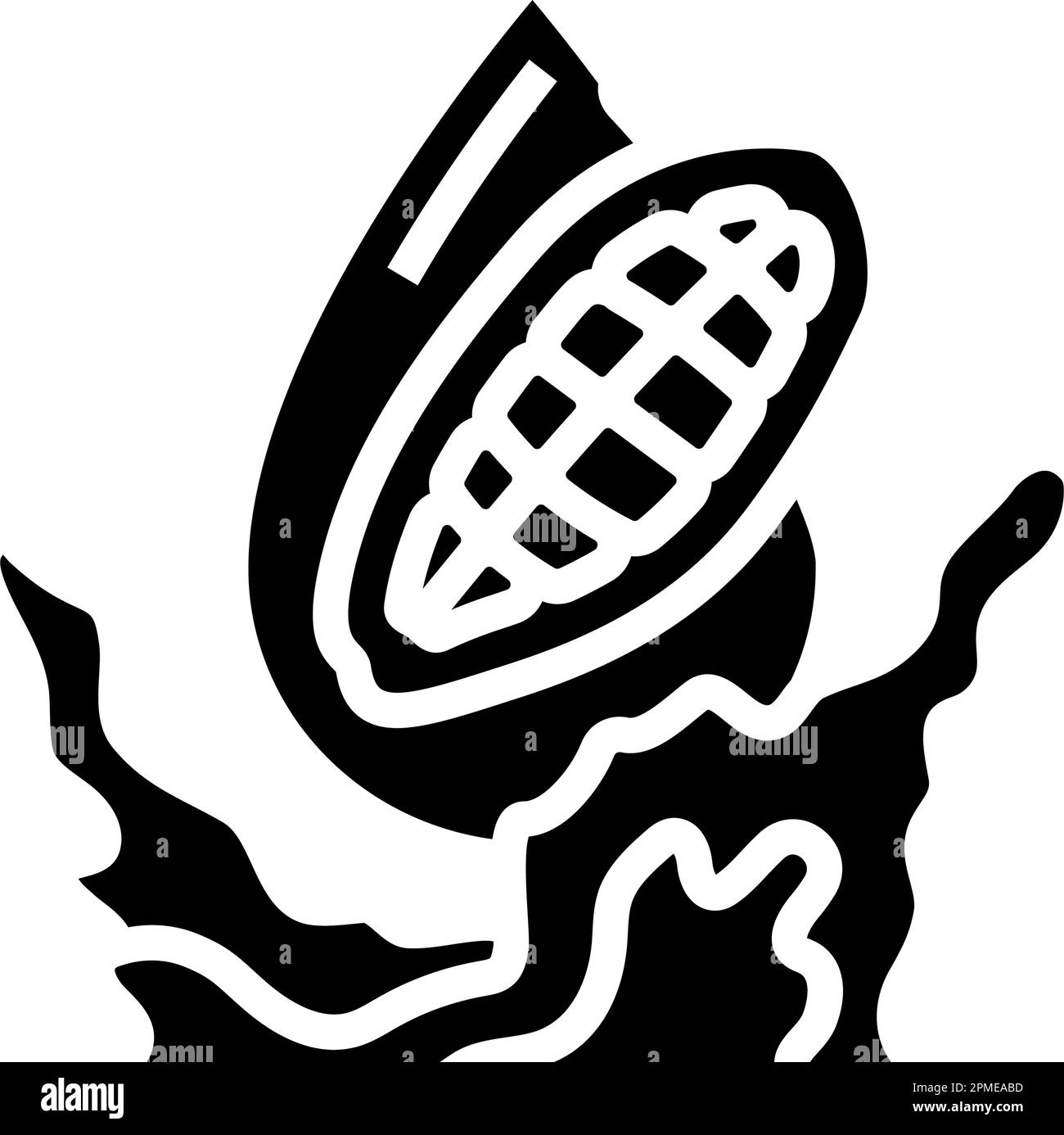 illustrazione vettore icona glifo giallo liquido burro di cacao Illustrazione Vettoriale