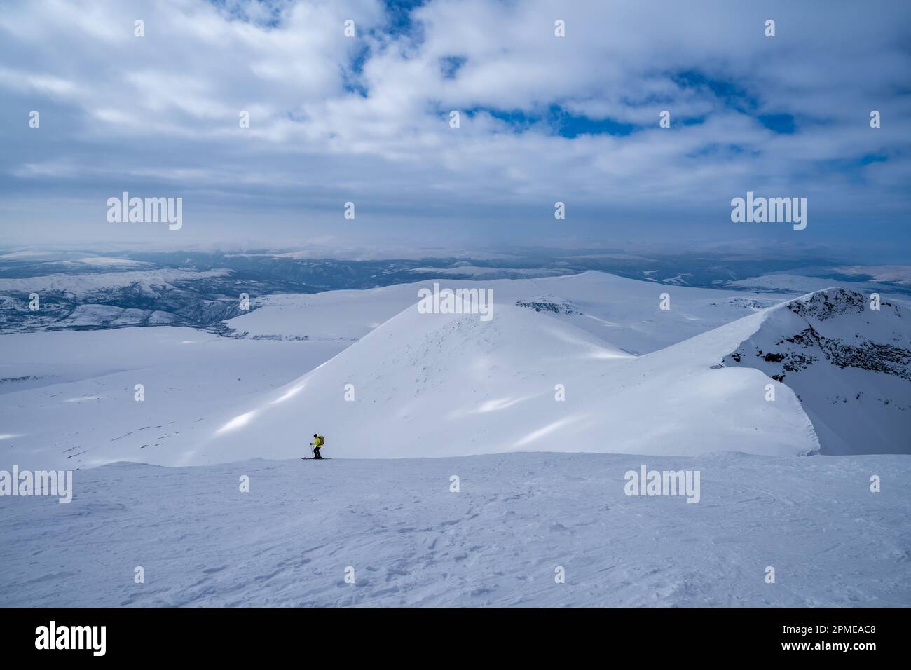 Sci alpinismo nel Parco Nazionale di Rondane, Norvegia Foto Stock