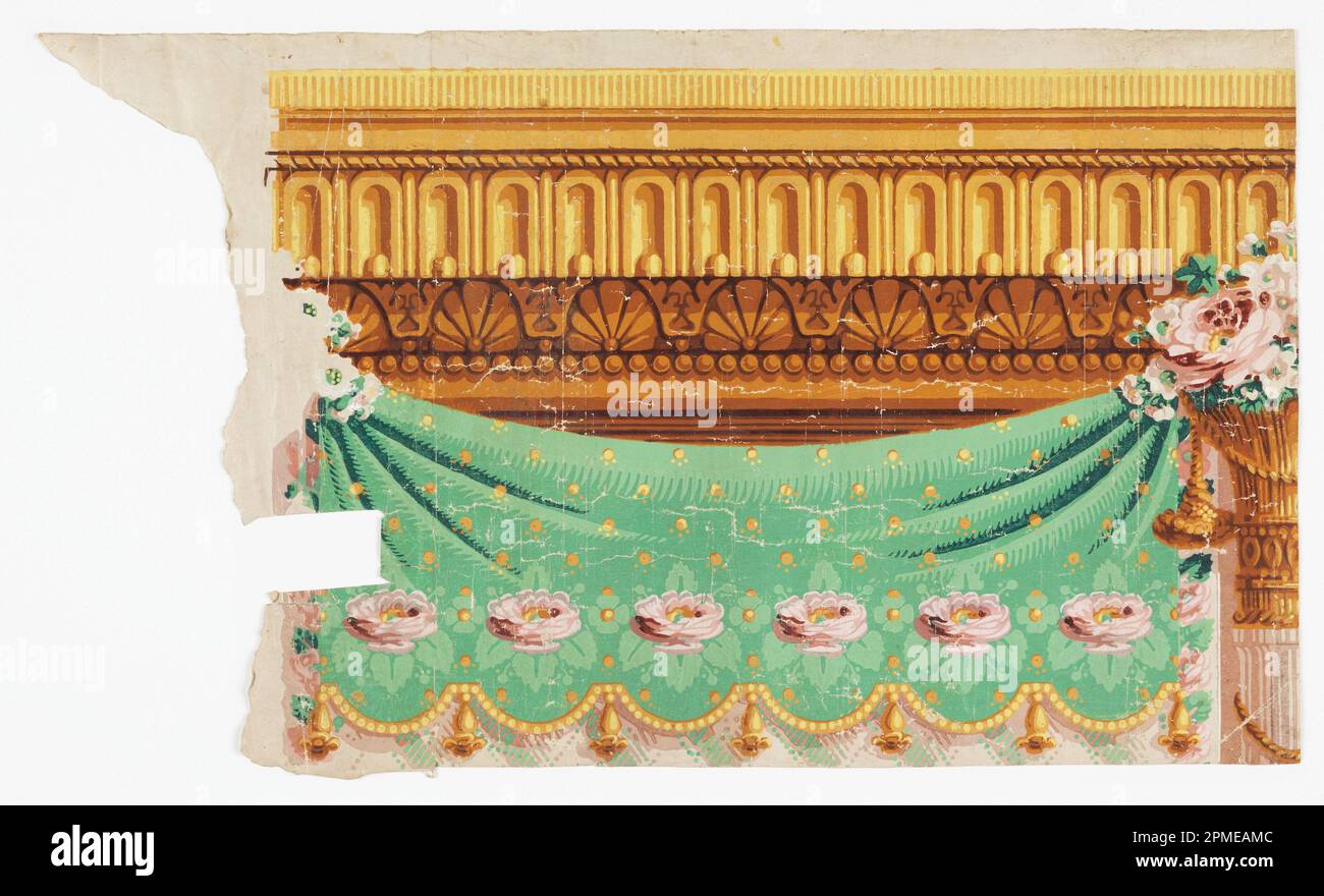 Fregio (Francia); stampato a blocchi; 30 x 54,5 cm (11 13/16 x 21 7/16 pollici); 1974-28-3 Foto Stock