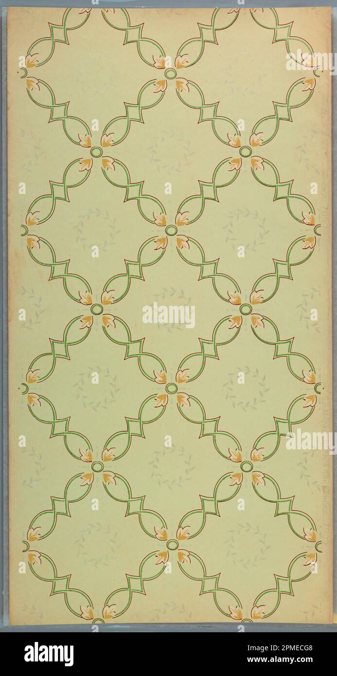 Carta da soffitto (USA); prodotta da Maxwell & Co., S.A. (Stati Uniti); carta stampata a macchina, liquida, mica; 93 x 49 cm (36 5/8 x 19 5/16 pollici) Foto Stock