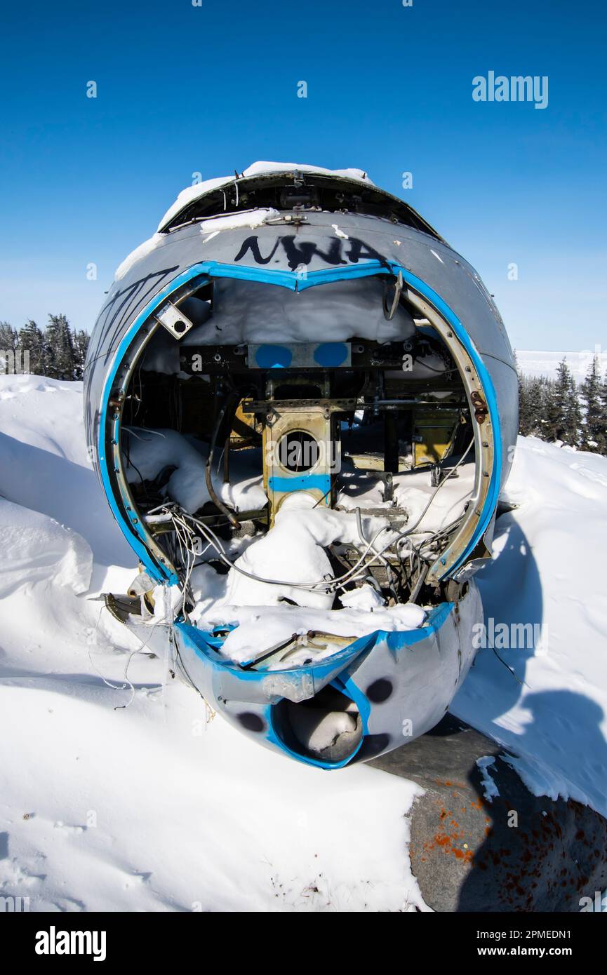 La signorina Piggy Curtiss C-46 Commando ha schiantato aerei a Churchill, Manitoba, Canada Foto Stock