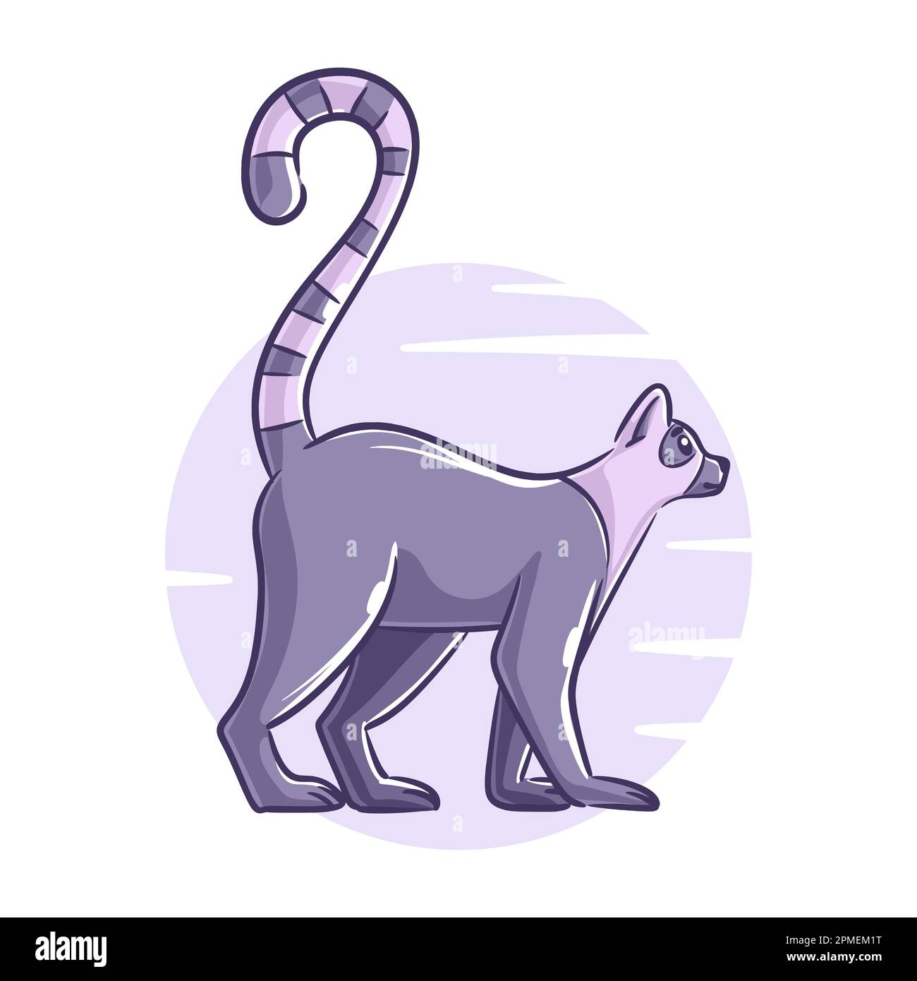 Vettore disegnata a mano lemuri personaggio cartone animato Illustrazione Vettoriale