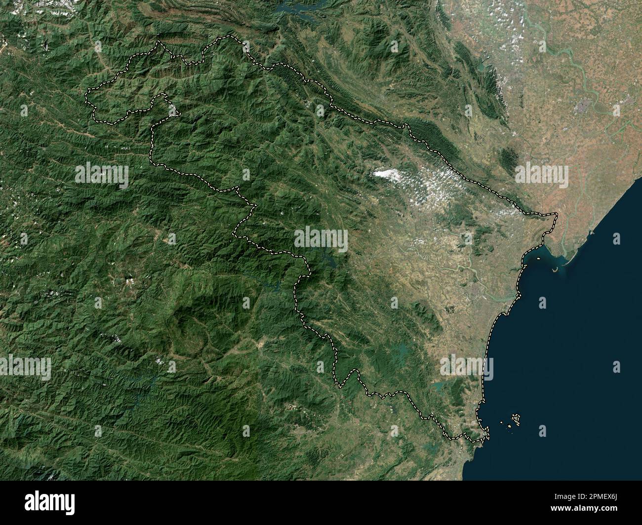 Thanh Hoa, provincia del Vietnam. Mappa satellitare a bassa risoluzione Foto Stock
