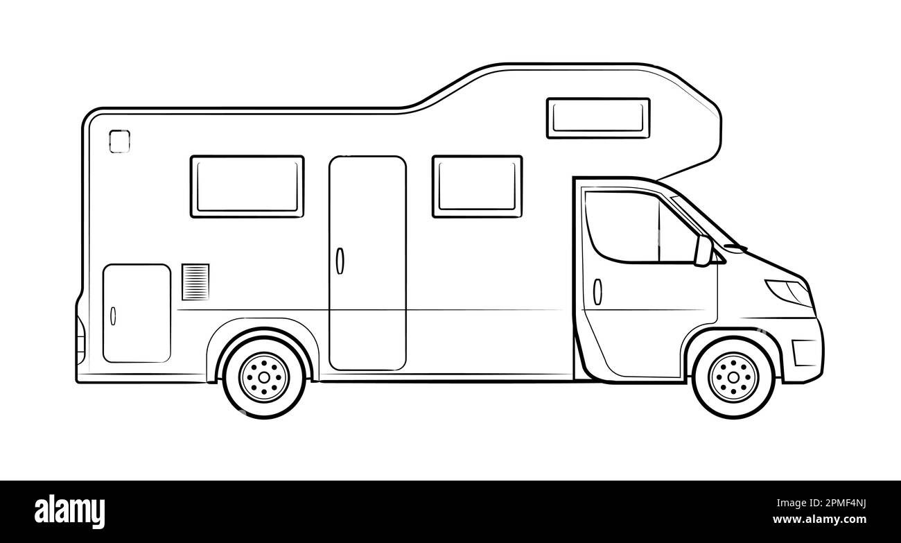 Camper turistico - immagine vettoriale di un veicolo Illustrazione Vettoriale