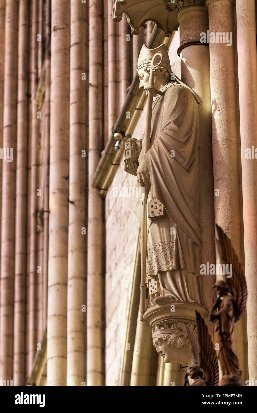 Francia, Aube, Troyes, Saint-Pierre-et-Saint-Paul de Troyes cattedrale, statua Foto Stock