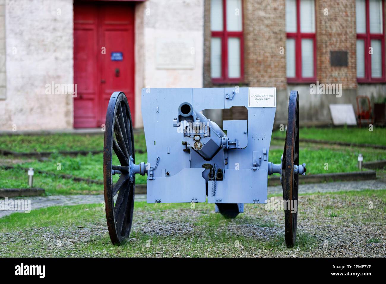 Francia, Nord, Lille, Museo dei Canonniers di Lille, pistola da 75 mm modello 1897 Foto Stock