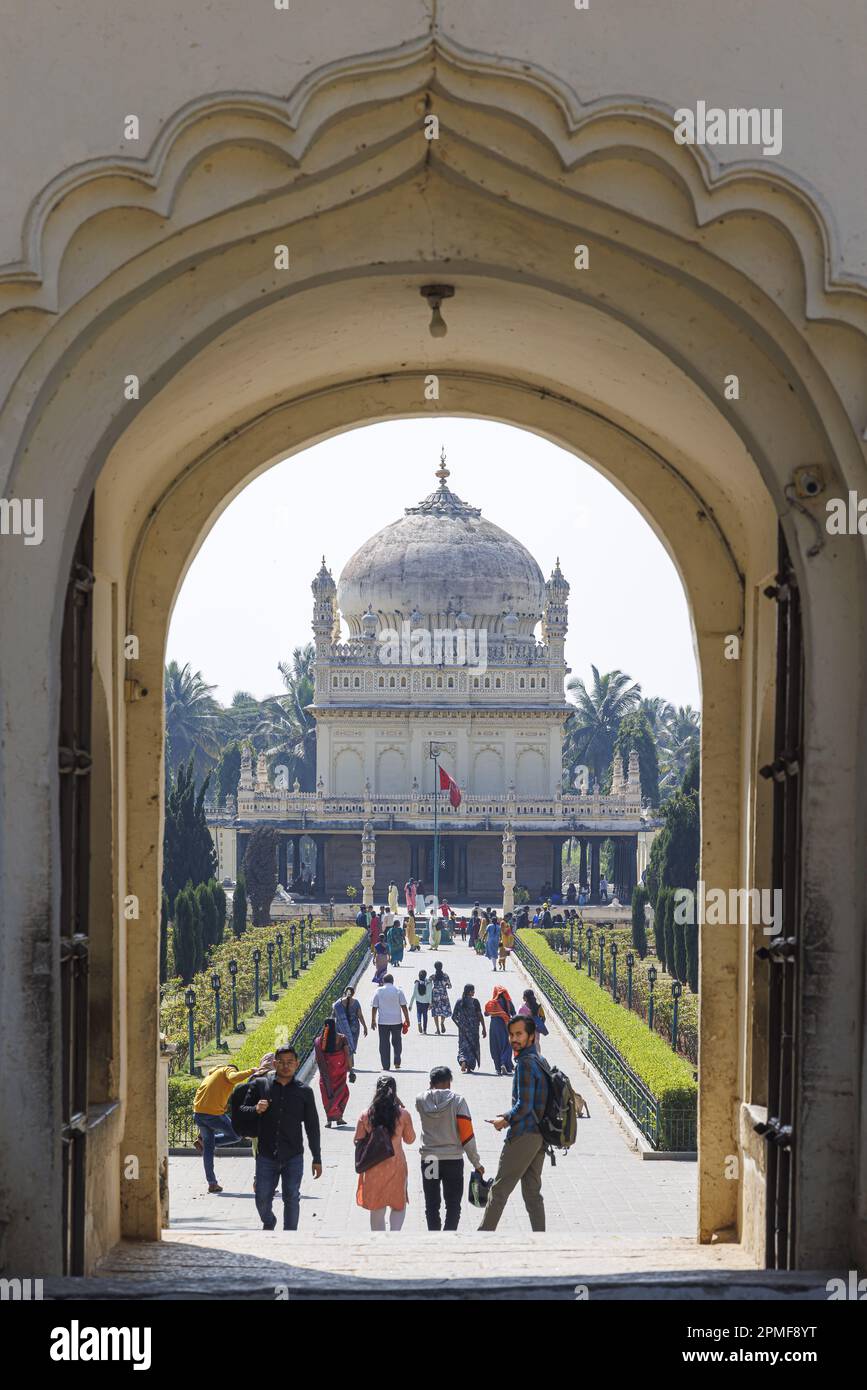 India, Karnataka, Srirangaptna, Gumbaz, Tipu Sultan e il suo mausoleo di famiglia Foto Stock
