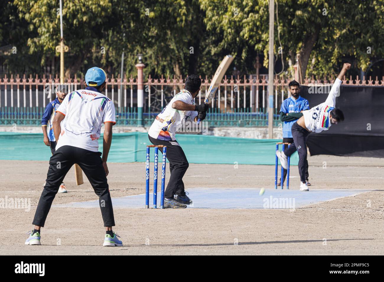 India, Gujarat, Gondal, partita di cricket Foto Stock