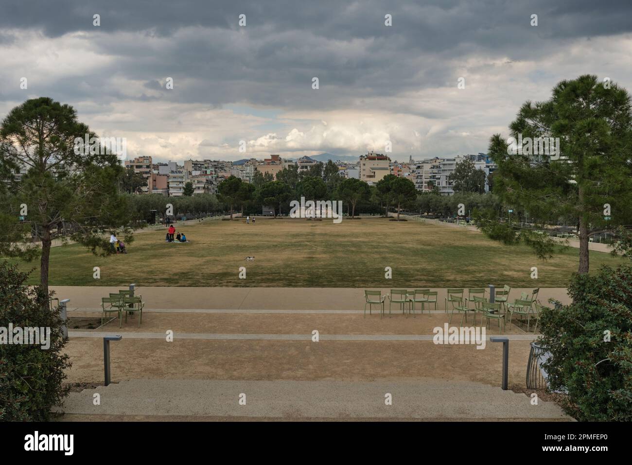 Stavros Niarchos Park ad Atene in primavera Foto Stock