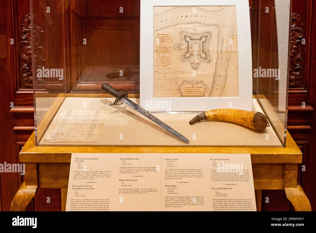 Canada, Quebec Province, Montreal, Chateau Ramezay, museo sulla storia di Montreal, lavori in legno nella sala Nantes Foto Stock