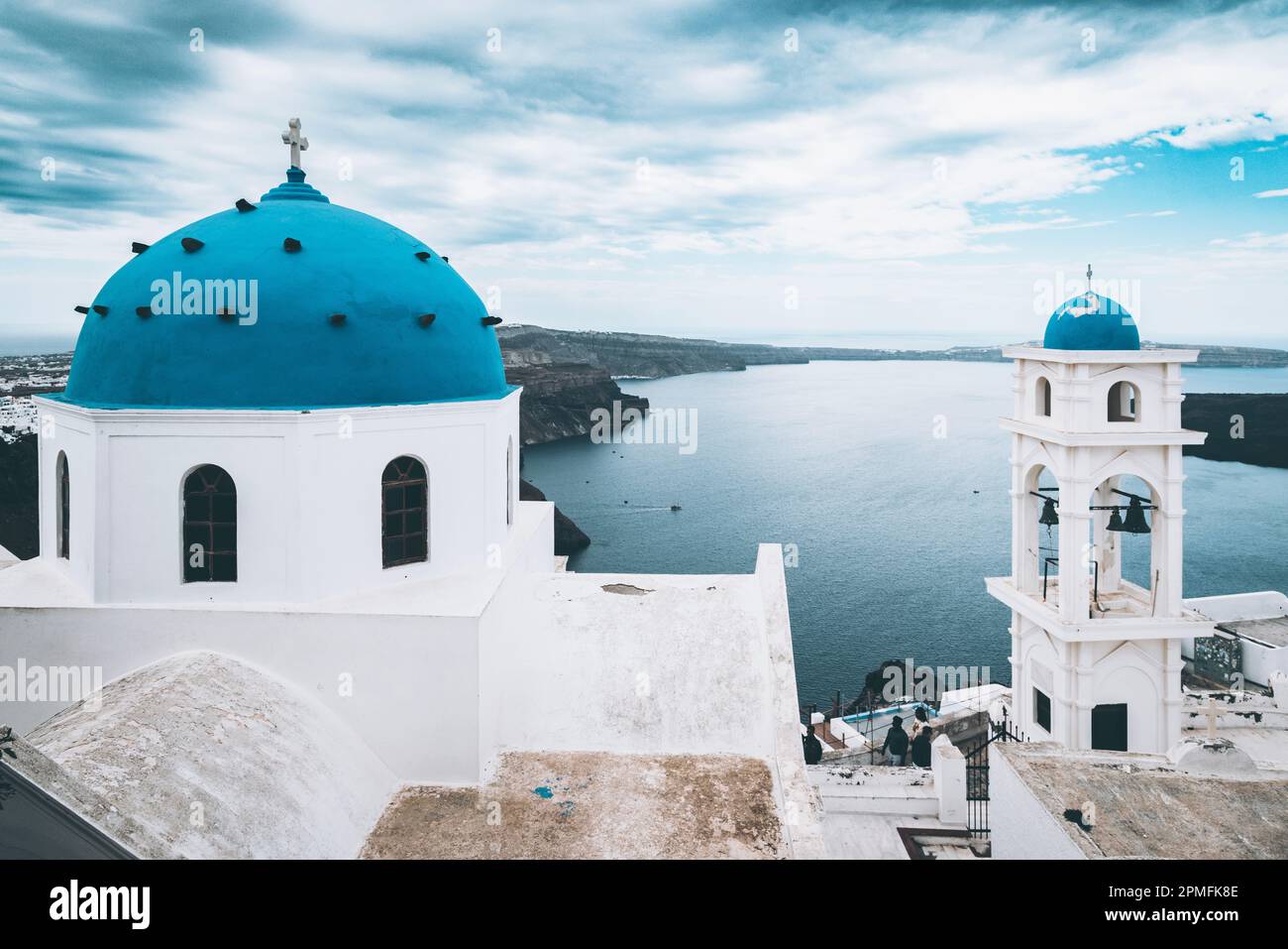 Chiese tipiche di Santorini a Oia, Santorini, Grecia Foto Stock Chiese tipiche di Santorini a Oia, Santorini, Grecia Foto Stock