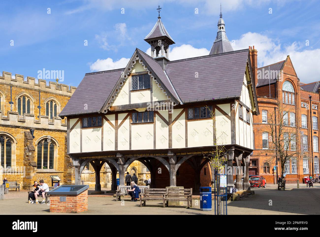 Mercato Harborough Leicestershire l'Old Grammar School Church Square mercato Harborough Leicestershire Inghilterra Regno Unito GB Europa Foto Stock