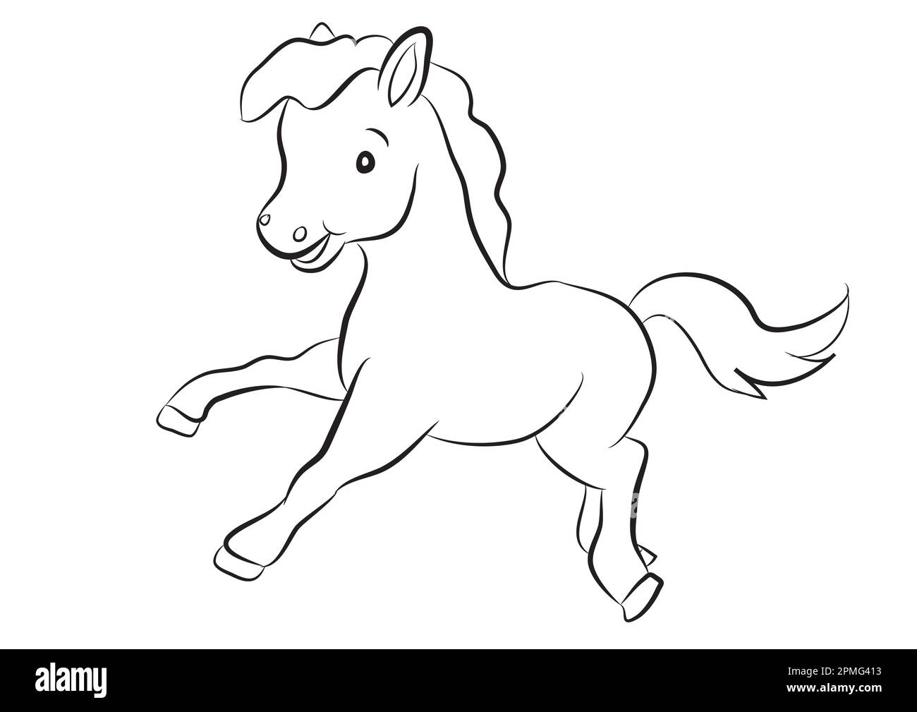 Cavallo bianco e nero Clipart Illustrazione Vettoriale