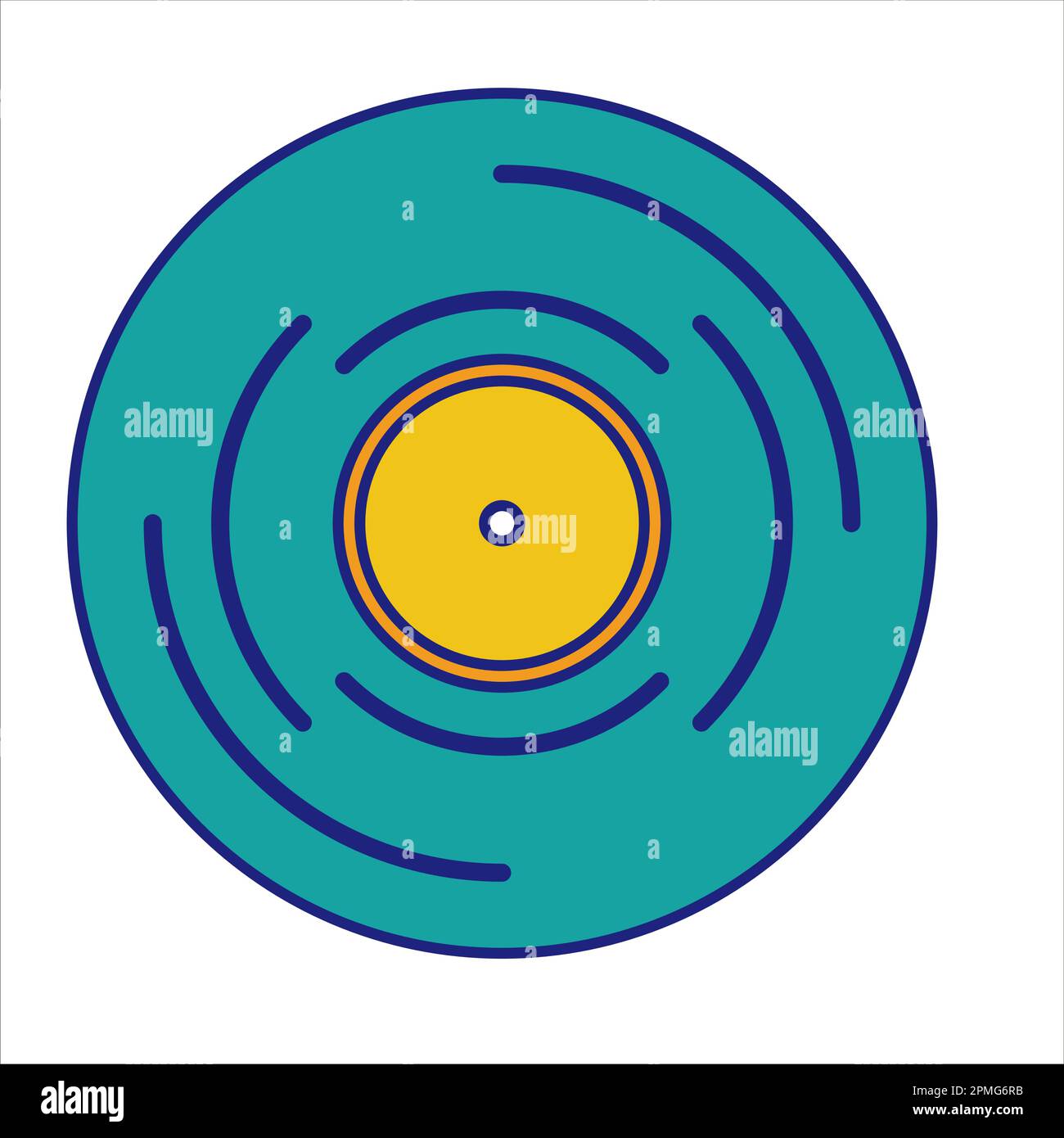 Fonografo Record icona Flat Design Vector Illustrazione Vettoriale