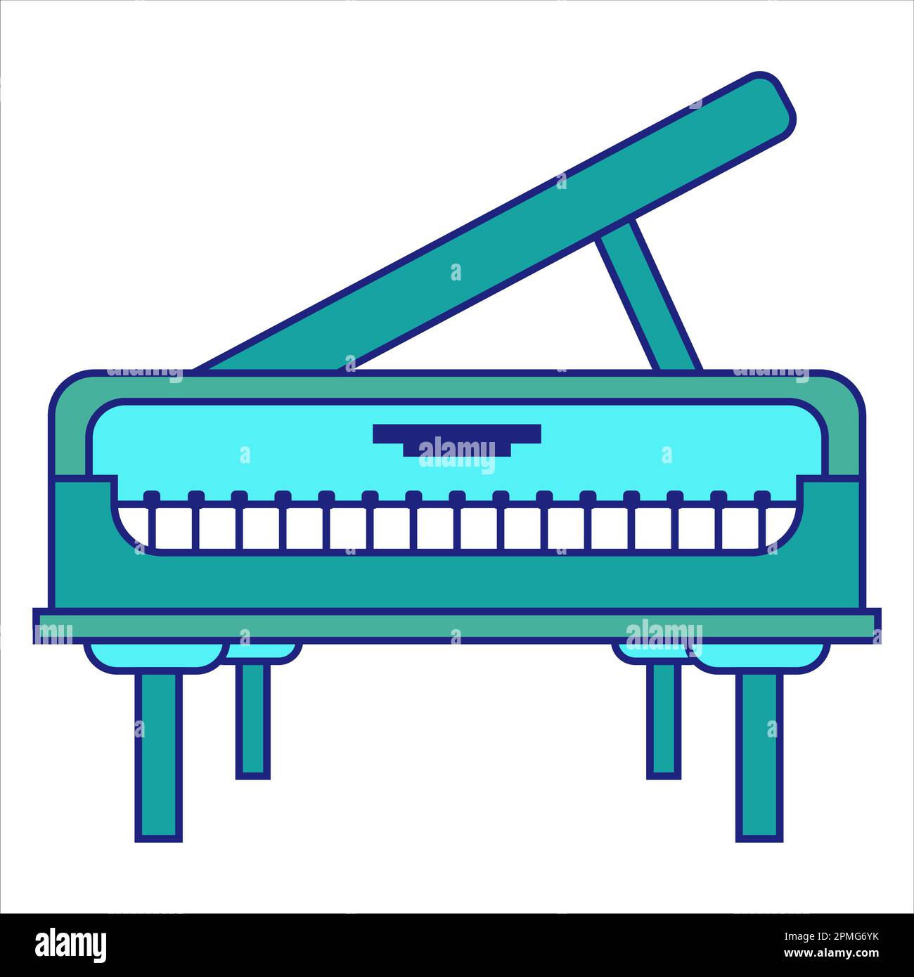 Piano Icon Flat Design Vector Illustrazione Vettoriale