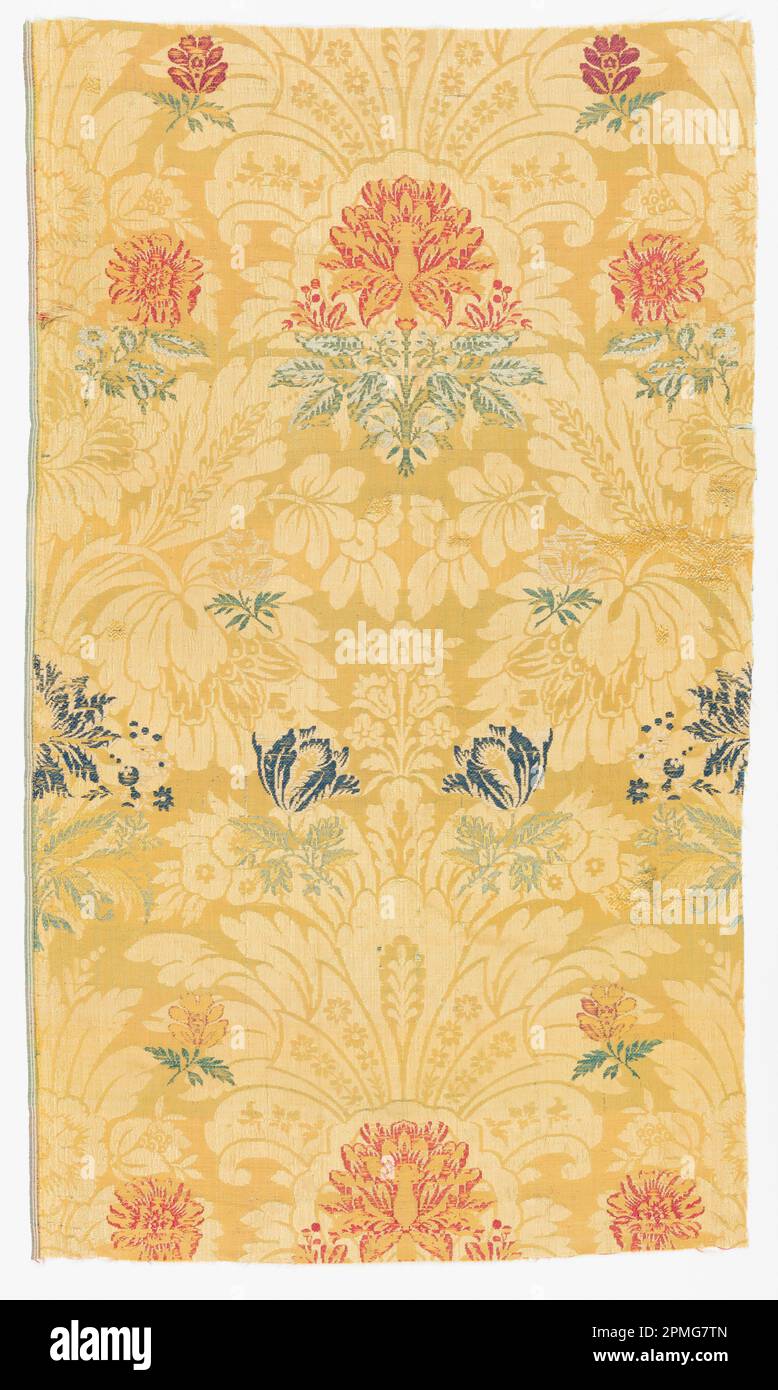 Frammento; seta; ordito x trama (a): 93,3 x 50,8 cm (36 3/4" x 20 poll.) Ordito x trama (b): 92,7 x 53,7 cm (36 1/2 x 21 1/8 pollici); 1952-171-2-a,b Foto Stock