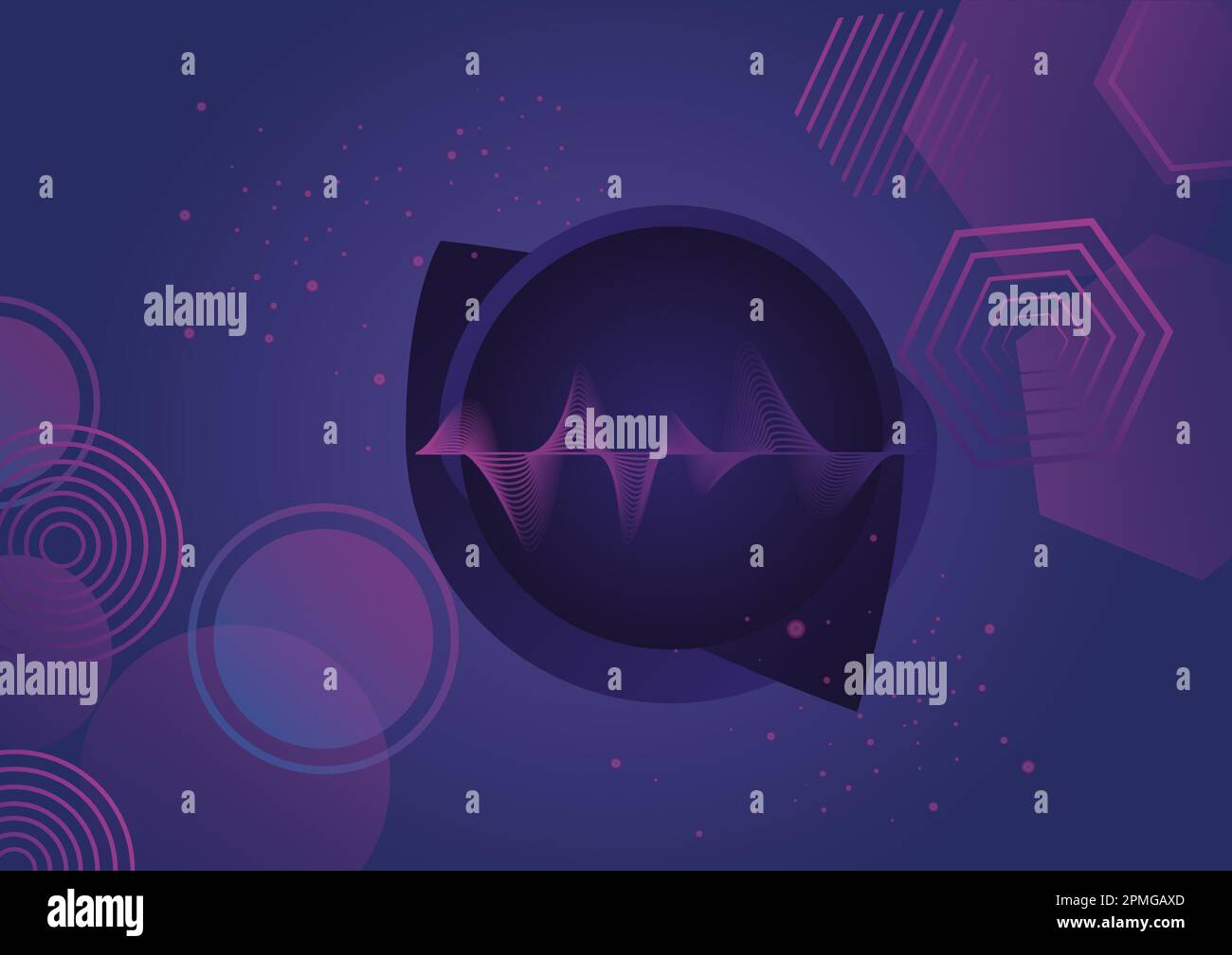 Sfondo geometrico astratto con Music Equalizer Illustrazione Vettoriale