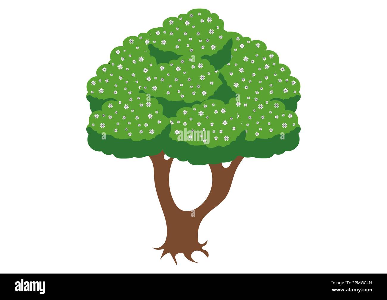Bellissimo albero fiorito. Struttura clipart. Fiori Illustrazione Vettoriale