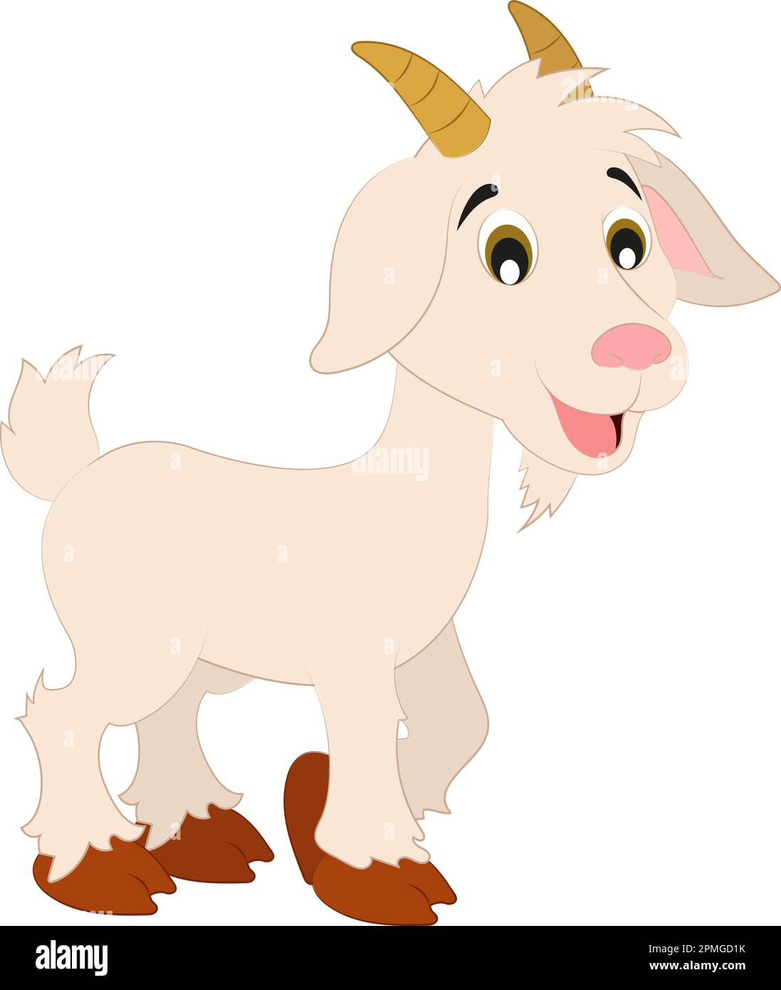 Cartone animato Goat isolato su sfondo bianco Illustrazione Vettoriale