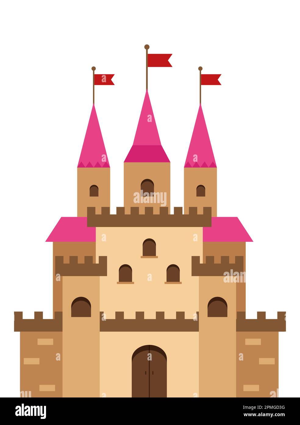 Icona del castello in stile piatto vettore Illustrazione Vettoriale