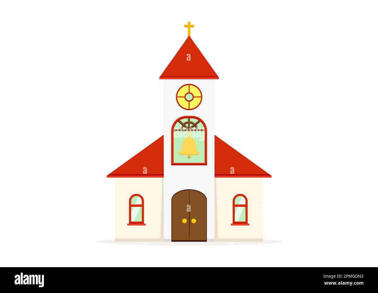 Chiesa edificio clipart Vector Flat Design isolato su sfondo bianco Illustrazione Vettoriale