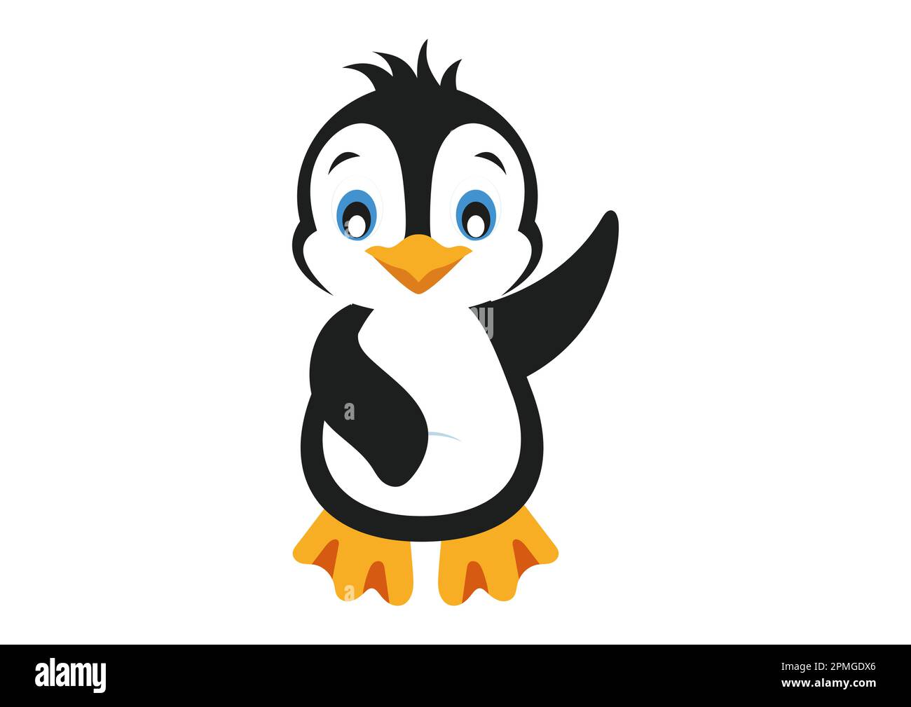 Illustrazione vettoriale del pinguino del cartone animato Illustrazione Vettoriale