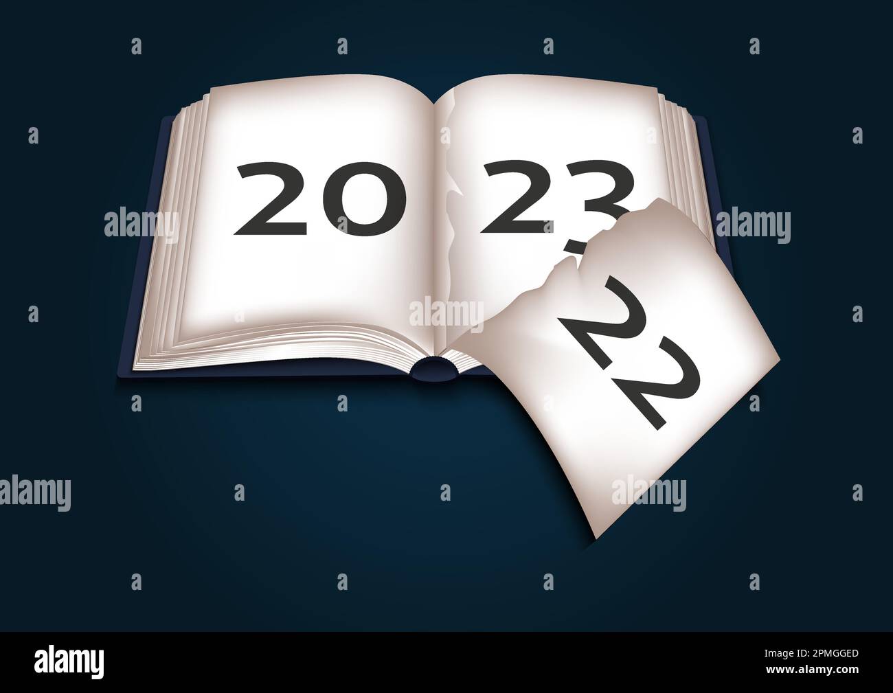 Felice anno nuovo 2023 Libro Illustrazione Vettoriale