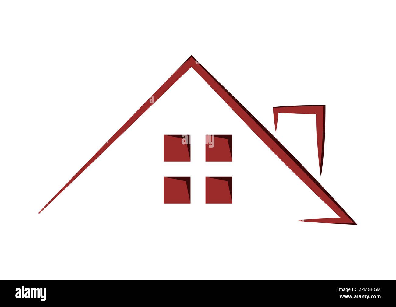 Casa di gestione di proprietà flat logo design Illustrazione Vettoriale