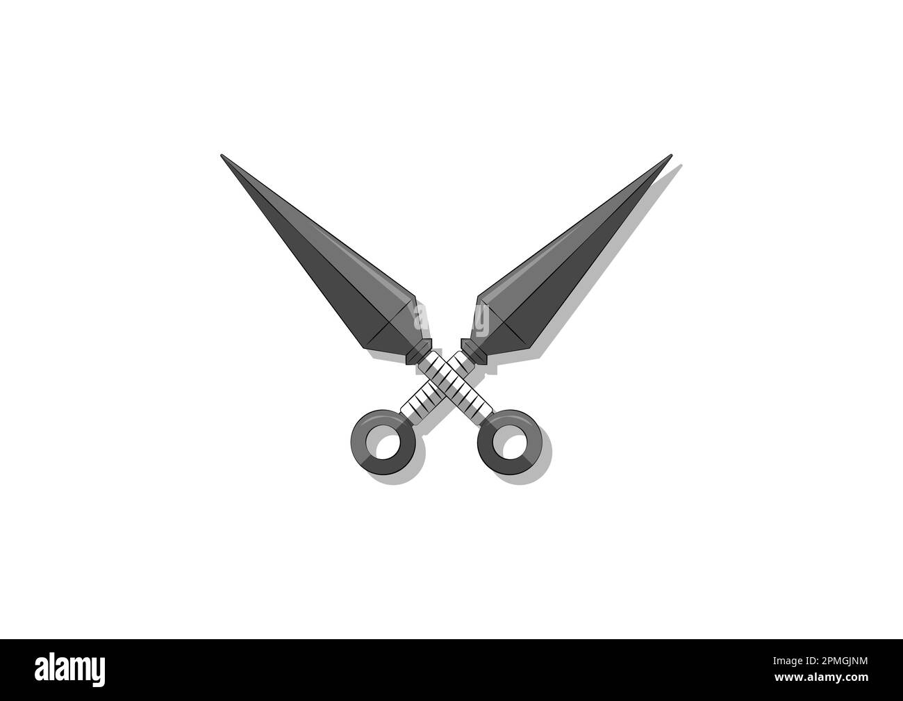 Ninja Kunai Flat Design su sfondo bianco Illustrazione Vettoriale