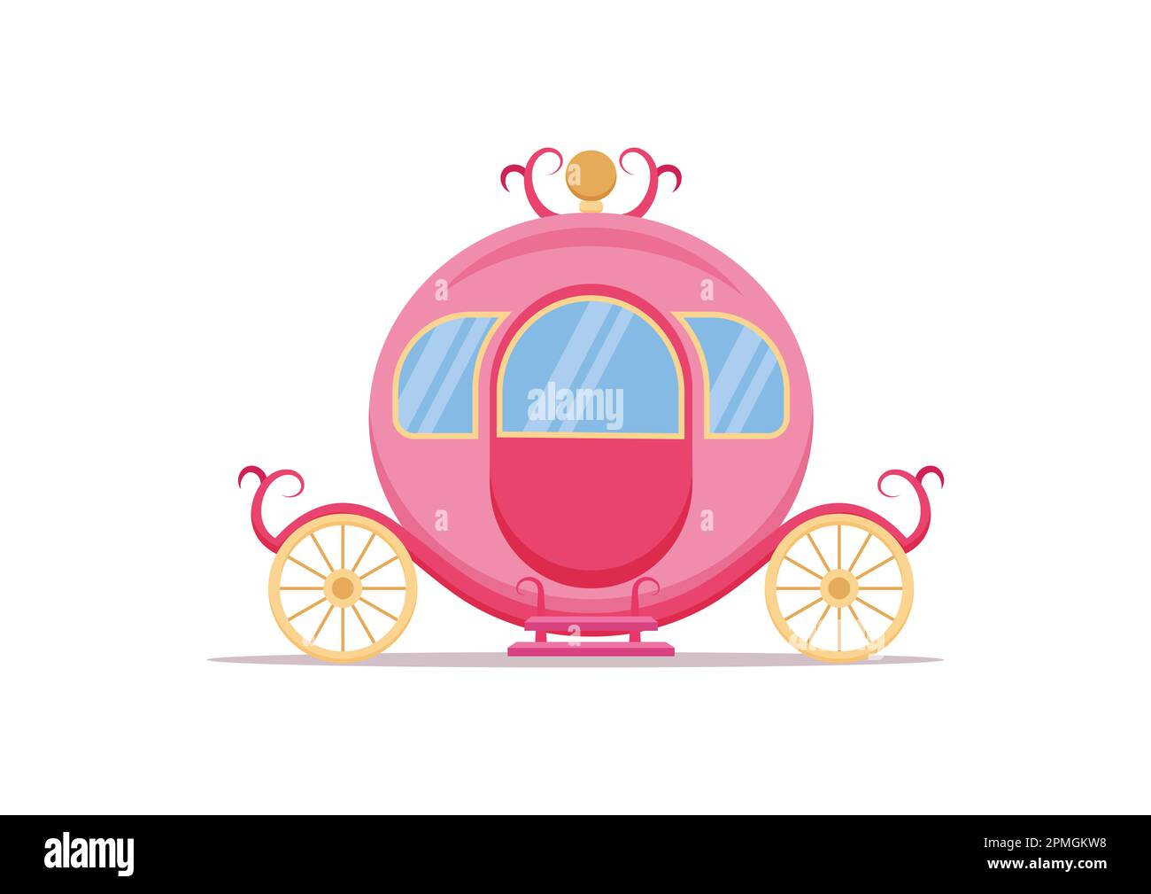 Princess Carriage Vector Clipart su sfondo bianco Illustrazione Vettoriale