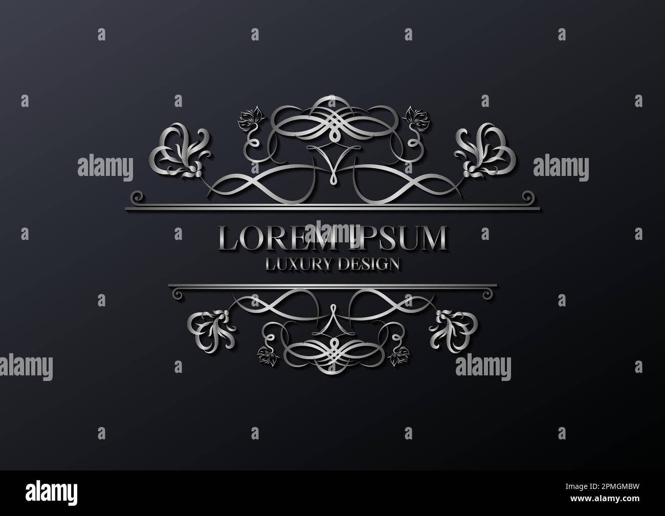 Illustrazione vettoriale di lusso con modello color argento Illustrazione Vettoriale