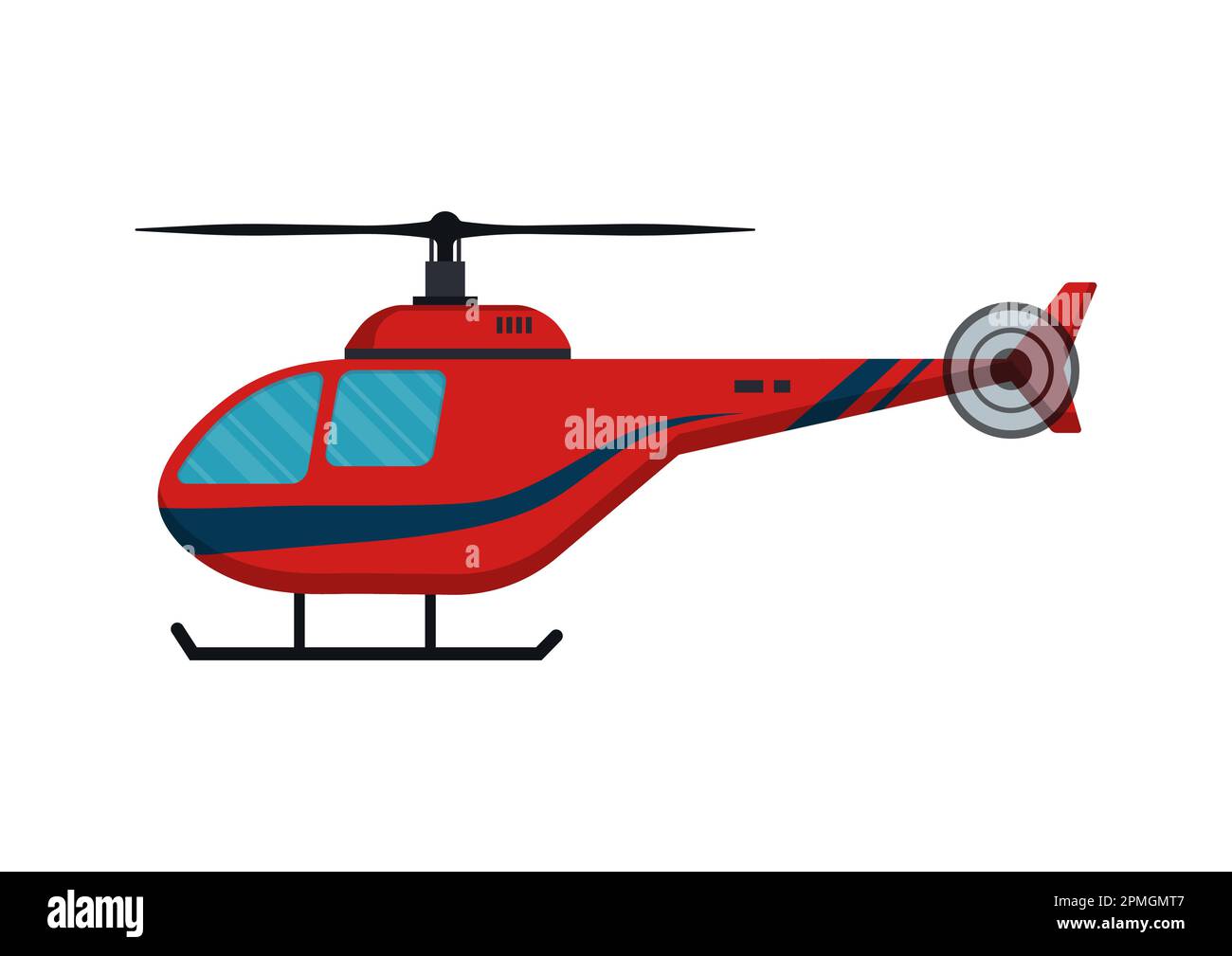 Elicottero rosso in stile piatto Vector Illustrazione Vettoriale
