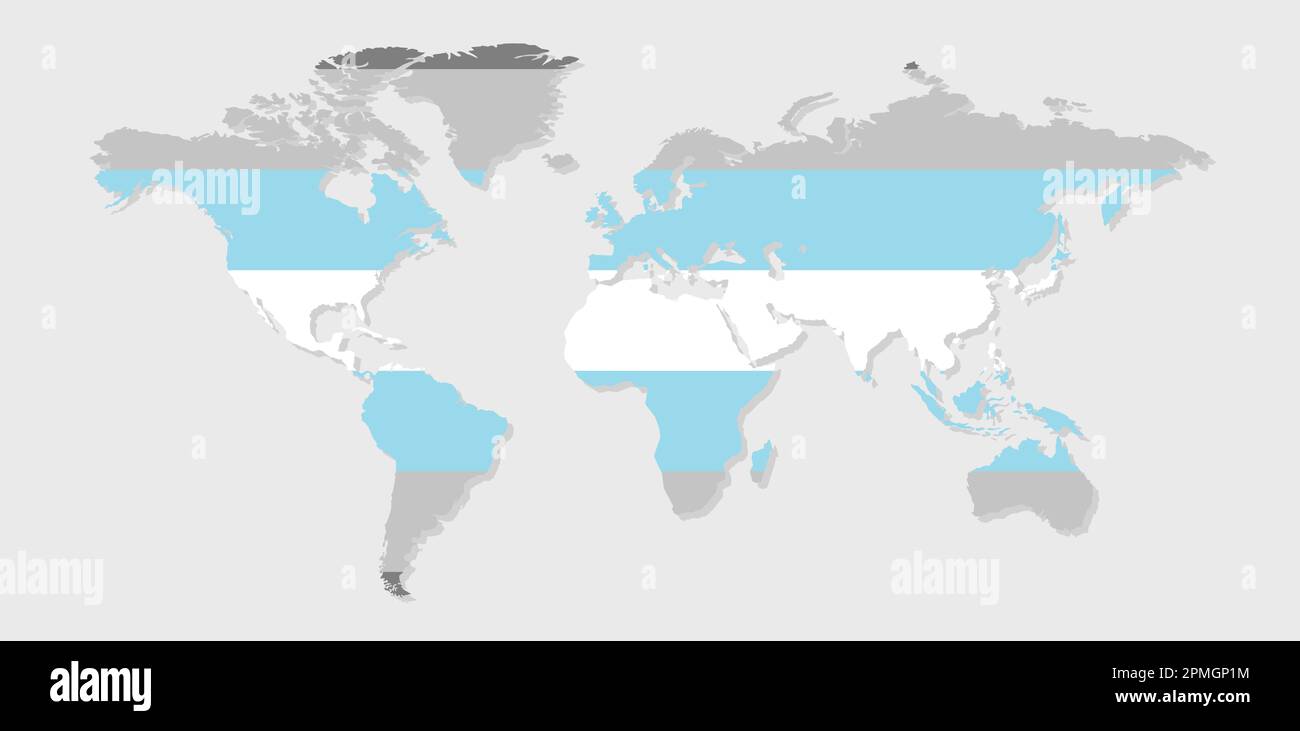 Bandiera di orgoglio di Demiboy in una forma di mappa del mondo. Bandiera di gay, transgender, bisessuale, lesbica ecc. Concetto di orgoglio Illustrazione Vettoriale