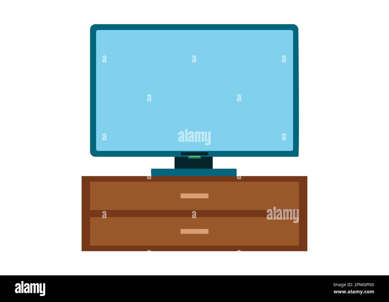 Smart TV posizionato sul cassettiera Illustrazione Vettoriale