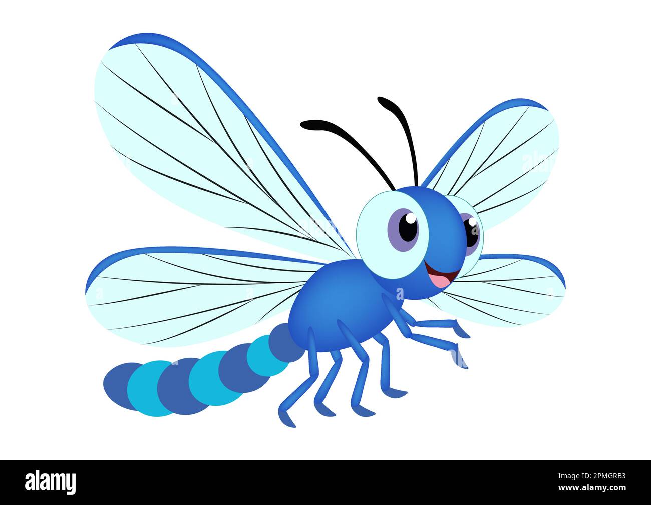 Vettore Dragonfly Cartoon Character Vector Illustrazione Vettoriale