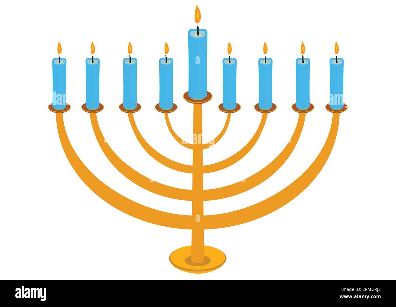 Vettore Hanukkah candela isolato su sfondo bianco. Hanukkah felice Illustrazione Vettoriale