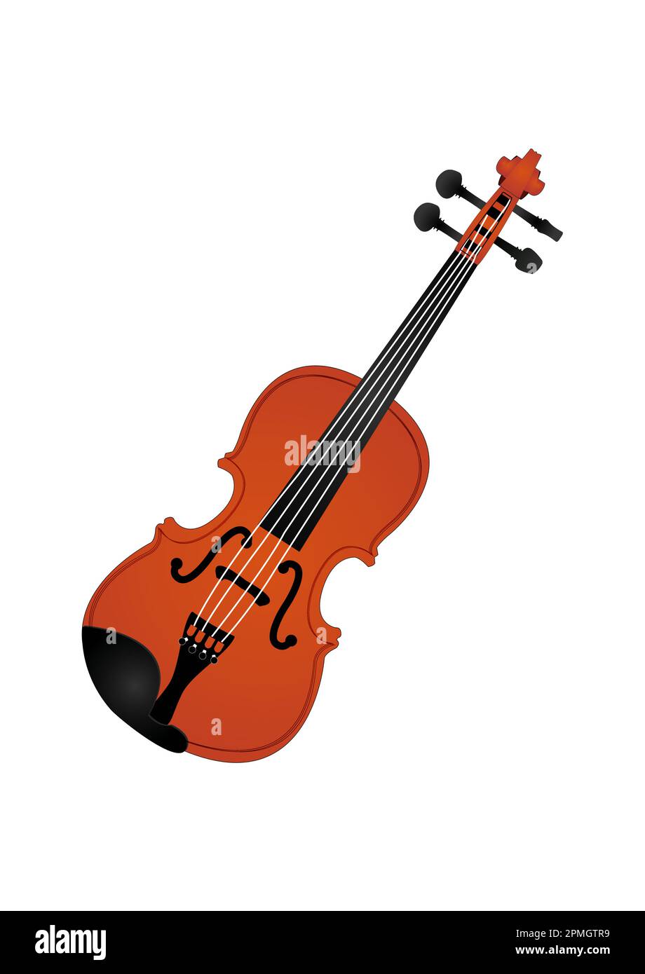 Violino. Violino marrone. Strumento musicale Illustrazione Vettoriale