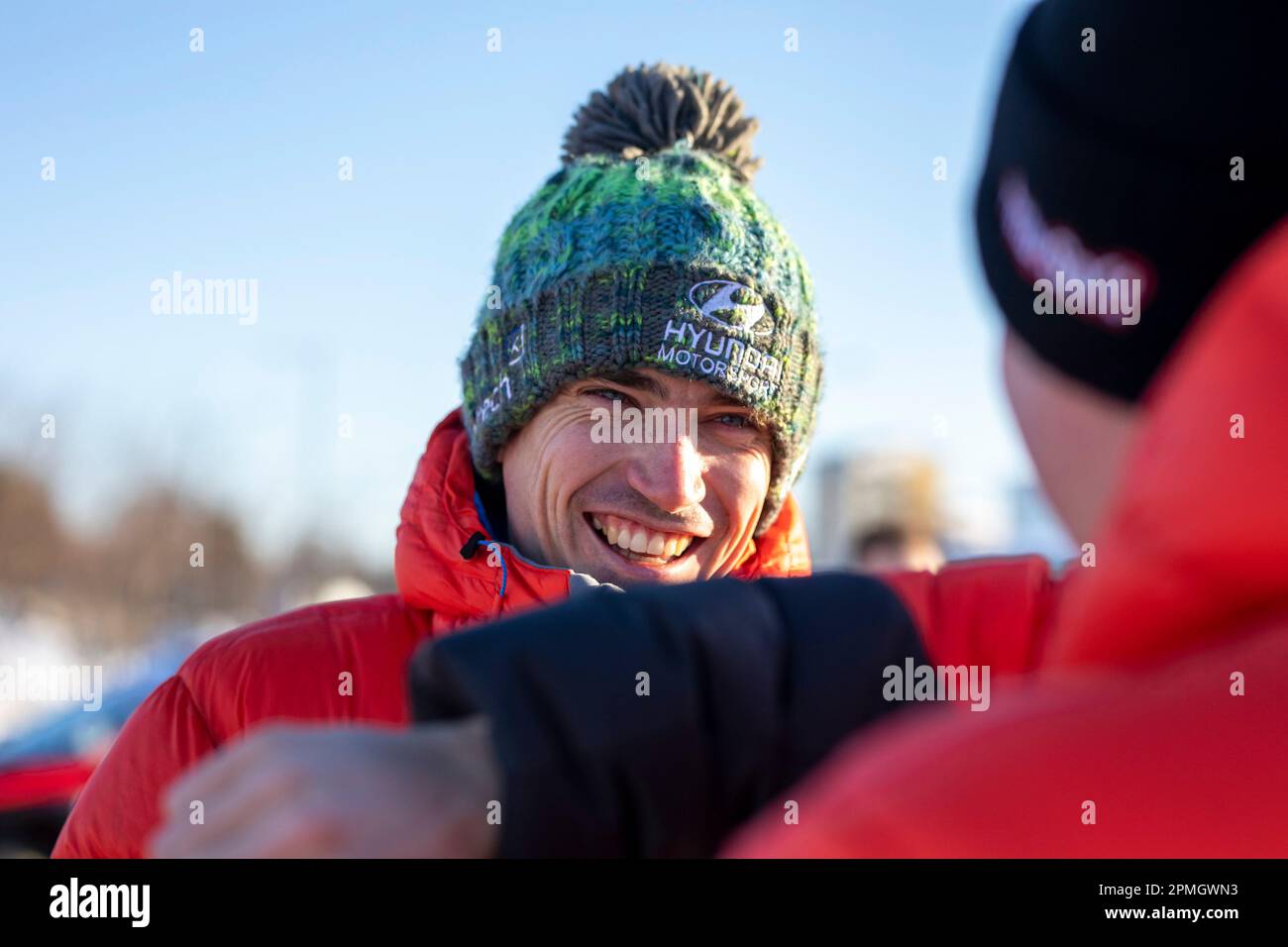 UME, Svezia. 10th Feb, 2023. NELLA foto 20230210FILE il pilota irlandese Craig Breen è morto il 13 aprile 2023 dopo un incidente durante un test pre-evento, davanti al Umeå Rally di Croazia 2023. Craig Breen, Irlanda, Hyundai i20 N Rally1 Hybrid, durante una pausa nelle gare di venerdì nel Rally svedese, Campionato del mondo Rally Round 2. Foto Micke Fransson/TT code 61460 Credit: TT News Agency/Alamy Live News Foto Stock