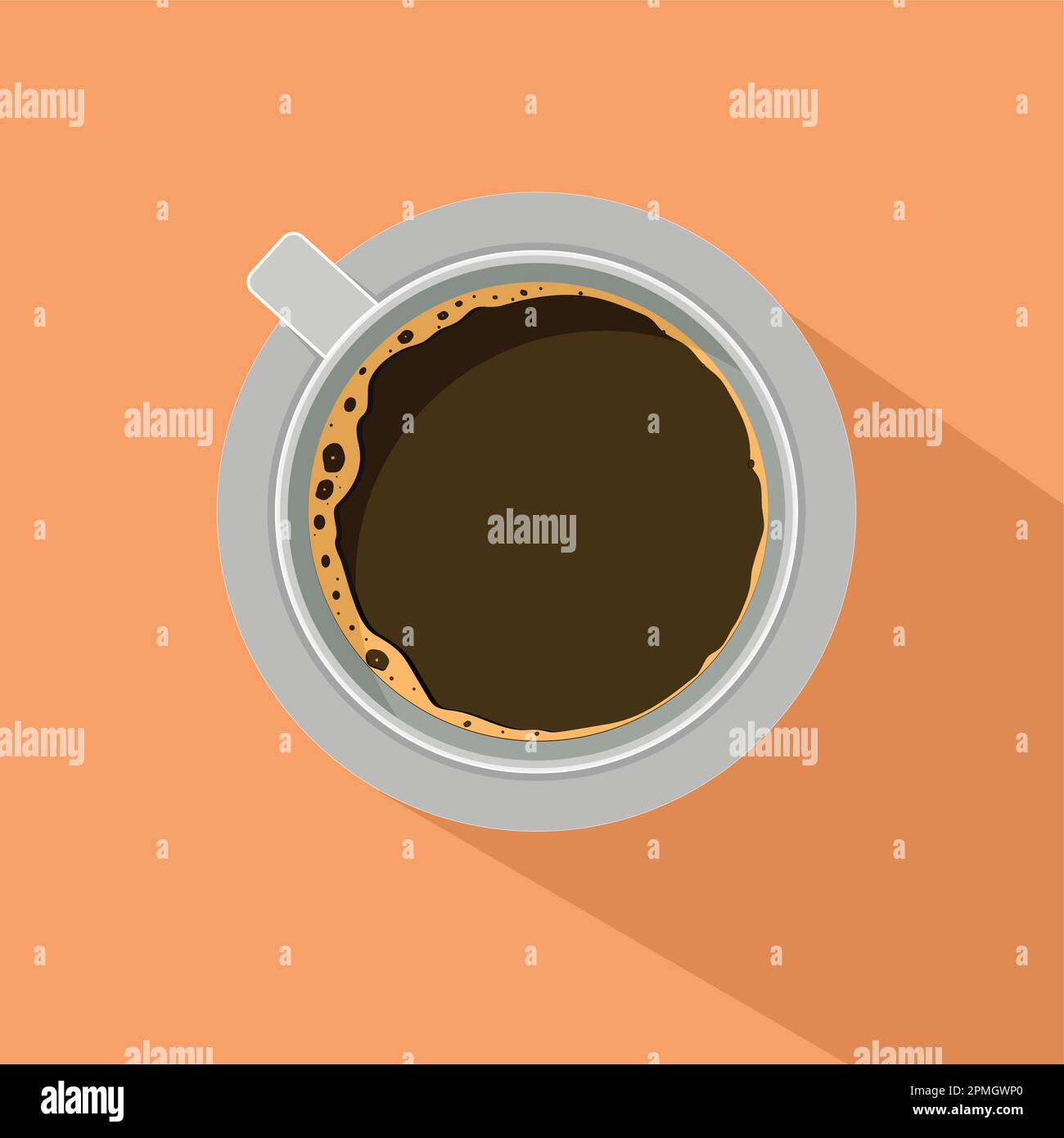Tazza di caffè in stile vintage in stile piatto Illustrazione Vettoriale