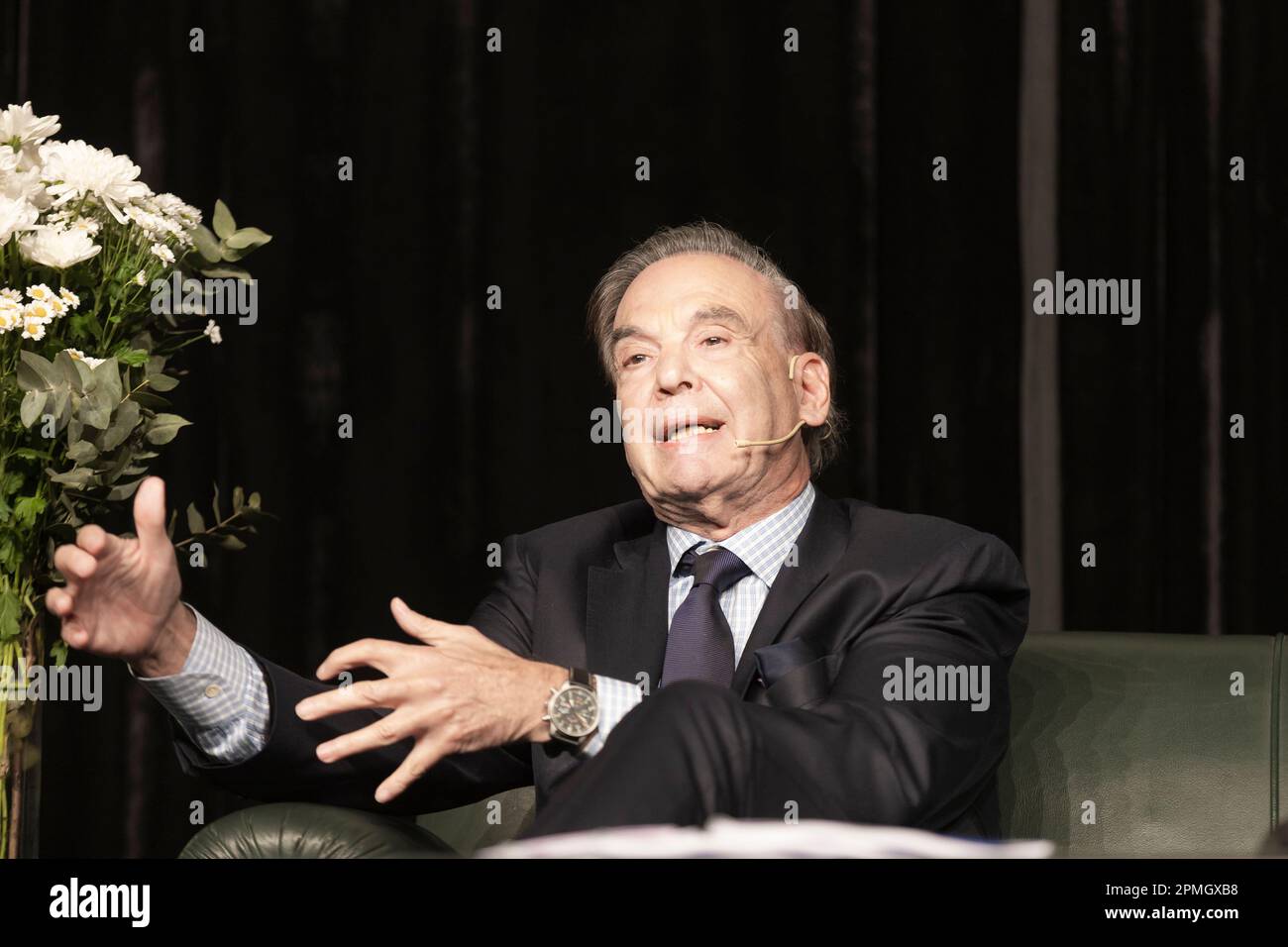 Buenos Aires, Argentina. 12th Apr, 2023. I pre-candidati presidenziali Patricia Bullrich, Horacio Rodriguez Larreta, Gerardo Morales, Javier Milei, Miguel Ãngel Pichetto e Juan Schiaretti hanno presentato le loro proposte per il settore rurale. Miguel Ãngel Pichetto, membro dell'Audit Generale della Nazione che ha pronunciato il suo discorso all'incontro. (Credit Image: © Esteban Osorio/Pacific Press via ZUMA Press Wire) SOLO PER USO EDITORIALE! Non per USO commerciale! Foto Stock