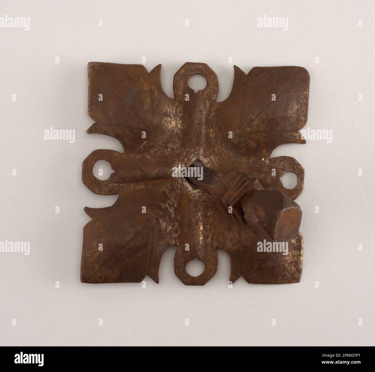 Risalto e chiodo decorativi per porte; ferro battuto Foto Stock